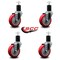 Service Caster 4'' Red Poly Wheel Swivel 1-3/4'' Expanding Stem Caster Set, 4PK SCC-EX20S414-PPUB-RED-134-4 - alternate 3